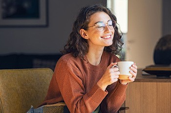 Invisalign Patient in Portage relaxing